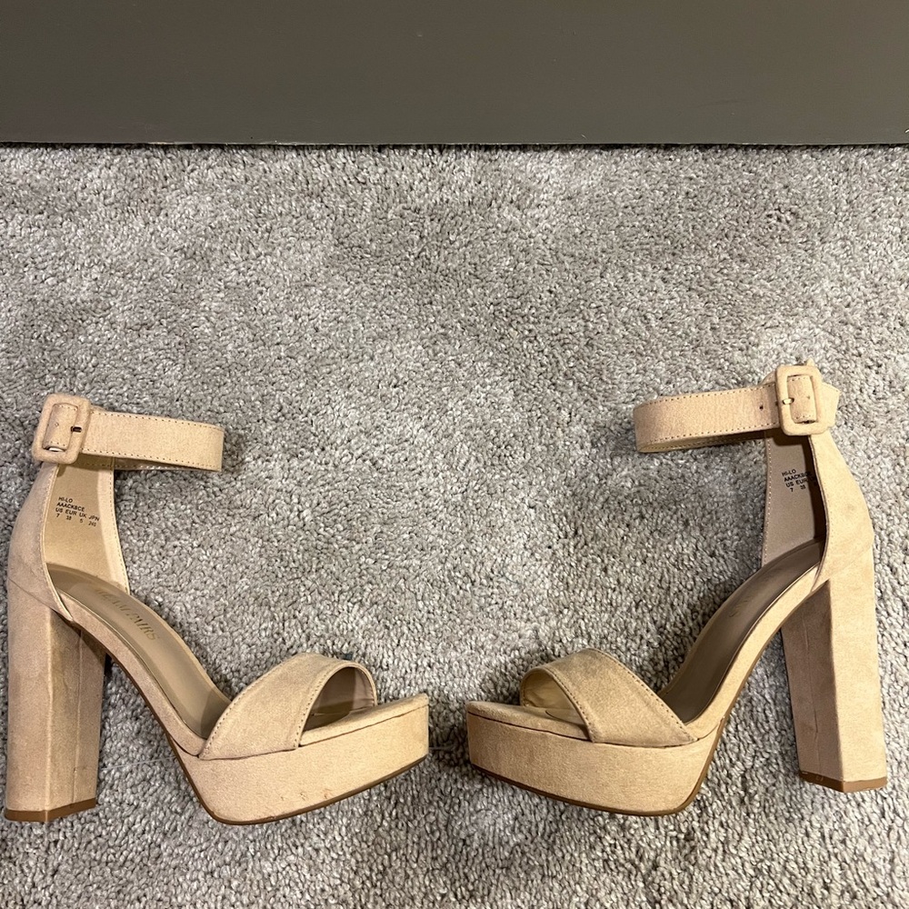 Elegant Tan Platform Heels